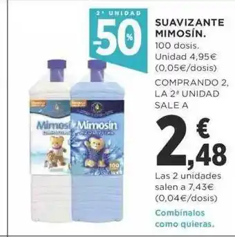 Supercor 2a unidad -50% suavizante mimosín oferta