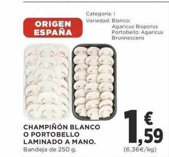 Supercor Champiñón blanco o portobello laminado a mano oferta