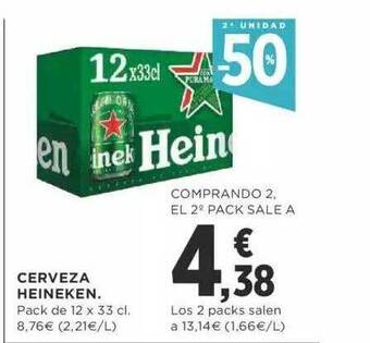 Supercor Exprés 2a unidad -50% cerveza heineken oferta