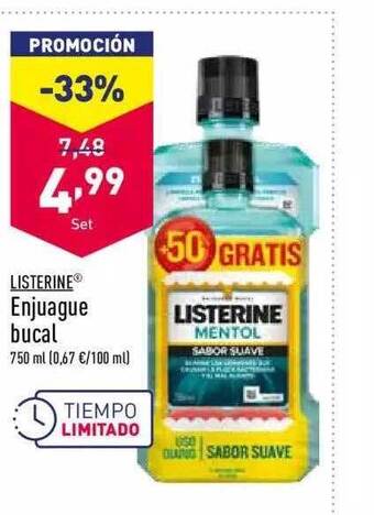 ALDI Listerine enjuague bucal oferta
