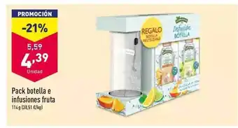 ALDI Pack botella e infusiones fruta oferta