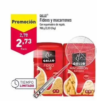 ALDI Gallo fideos y macarrones oferta