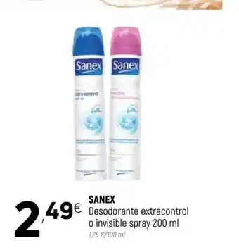 Coviran SANEX Desodorante extracontrol o invisible spray 200ml oferta