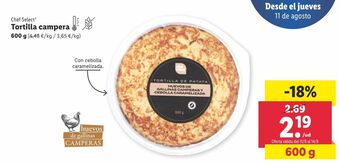 Lidl Tortilla campera oferta