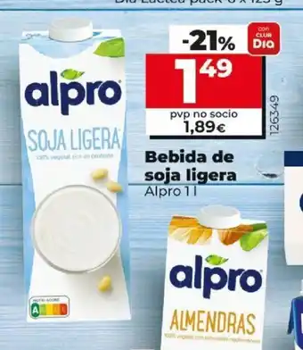 Dia Alpro 1L Bebida de Soja Ligera oferta