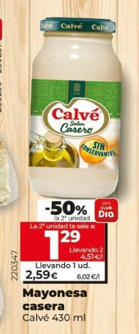 Dia Calvé Mayonesa Casera oferta