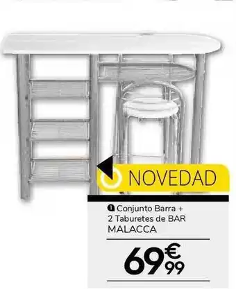 Conforama Conjunto Barra + 2 Taburetes de BAR MALACCA oferta