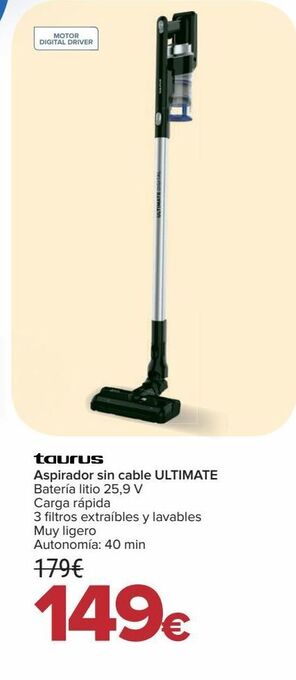 Carrefour Taurus aspirador sin cable ultimate oferta