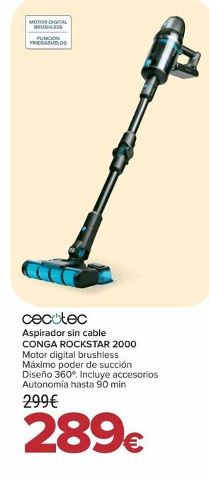 Carrefour Cecotec aspirador sin cable conga rockstar 2000 oferta