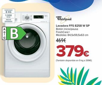 Carrefour Whirlpool lavadora ffs 8258 w sp oferta