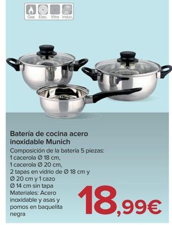 Carrefour Batería de cocina acero inoxidable munich oferta