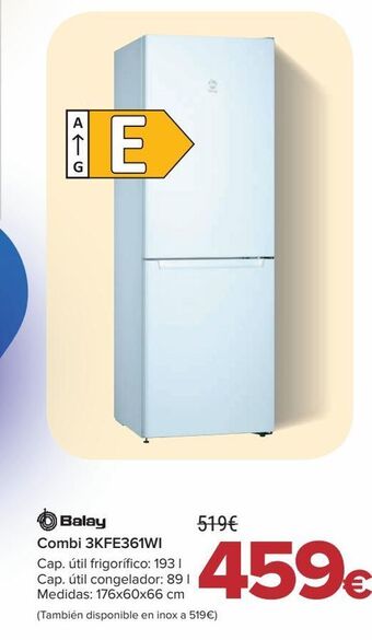 Carrefour Balay combi 3kfe361wi oferta