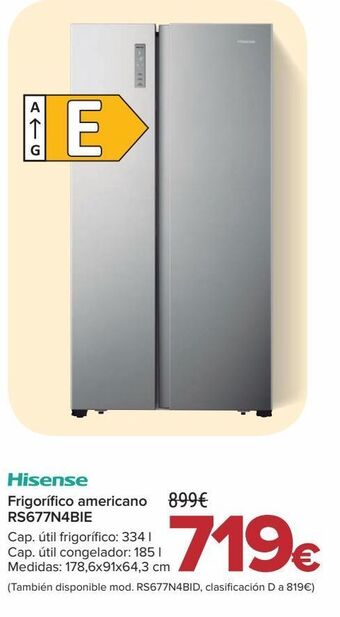 Carrefour Hisense frigorífico americano rs677n4bie oferta
