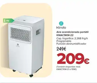 Carrefour Klindo aire acondicionado portátil kmac9km-22 oferta