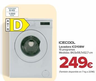 Carrefour Icecool lavadora icd108w oferta