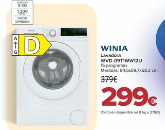 Carrefour Winia lavadora wvd-09t1ww12u oferta