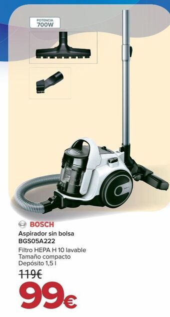Carrefour Bosch aspirador sin bolsa bgs05a222 oferta