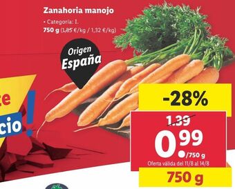 Lidl Zanahorias oferta