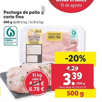 Lidl Pechuga de pollo oferta
