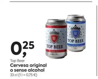 Suma Supermercados Top Beer Cervesa original o sense alcohol 33cl oferta