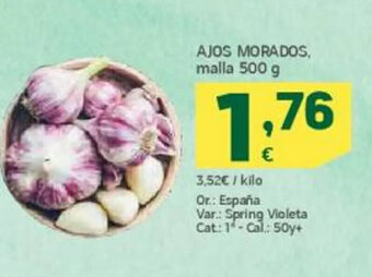 HiperDino Ajos Morados malla oferta