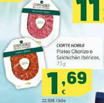 HiperDino Corte Noble Platos Chorizo o Salchichón ibéricos oferta