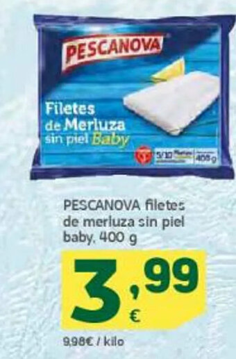 HiperDino Pescanova Filetes de Merluza Sin Piel Baby oferta
