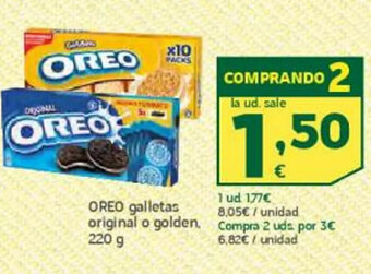 HiperDino Oreo Galletas Original o Golden oferta