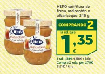 HiperDino Hero Confitura de Fresa Melocotón o Albaricoque oferta