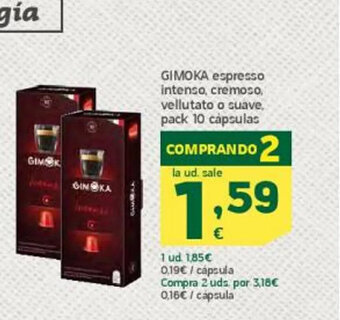 HiperDino Gimoka Espresso Intenso Cremoso Vellutato o Suave oferta