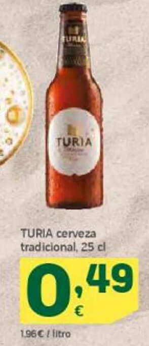HiperDino Turia Cerveza Tradicional 25cl oferta