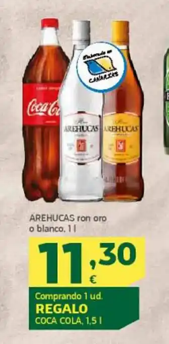 HiperDino Arehucas Ron Oro o Blanco 1L oferta