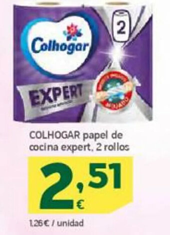 HiperDino Colhogar Papel de Cocina Expert 2 Rollos oferta