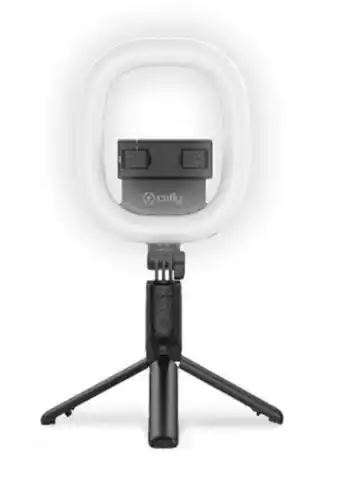 Palo selfie y trípode bluetooth con anillo de luz 15 cm clickringbt