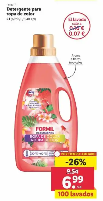 Lidl Detergente para ropa de color formil oferta