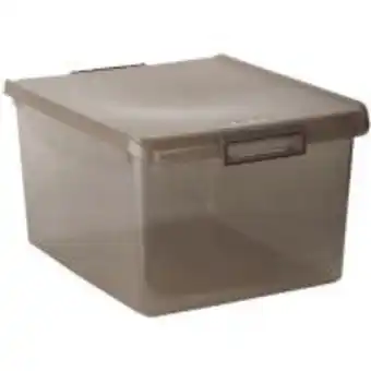 Eroski Caja de plástico con tapa color fume, tatay, 35 litros, 377x475x260mm oferta