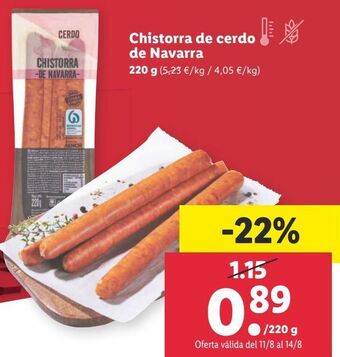 Lidl Chistorra de navarra oferta