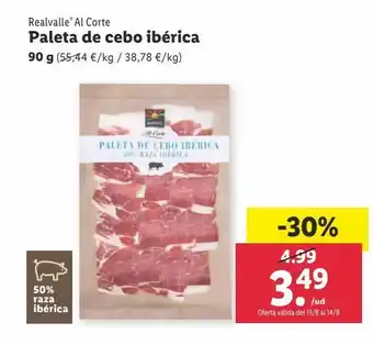 Lidl Paleta de cebo ibérica realvalle oferta