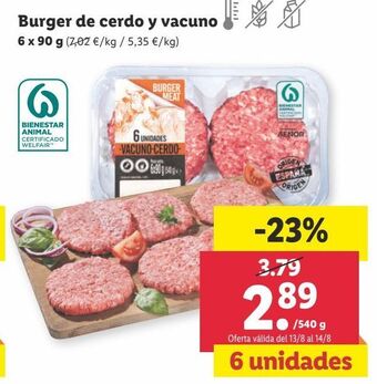 Lidl Hamburguesas oferta