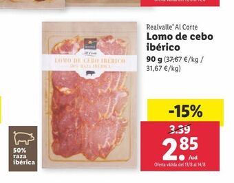 Lidl Lomo de cebo realvalle oferta