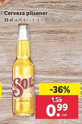 Lidl Cerveza sol oferta