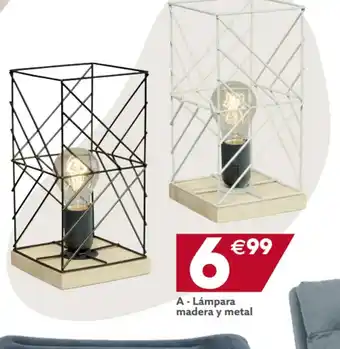 GiFi Lámpara Madera y Metal oferta