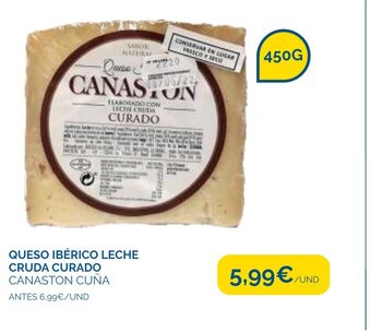Supermercados La Despensa Canaston Cuña Queso Ibérico Leche Cruda Curado oferta