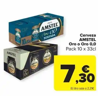Carrefour Cerveza amstel oro o oro 0,0 oferta