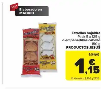 Carrefour Estrellas hojaldre o empanadillas cabello producto jesús oferta