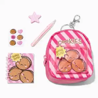 Claire's Pink cookies 4'' backpack stationery set oferta