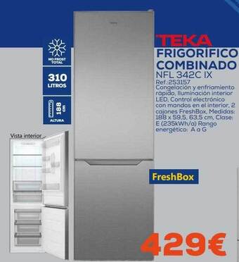 Tiendas Electrón Teka frigorifico combinado nfl 342c ix oferta