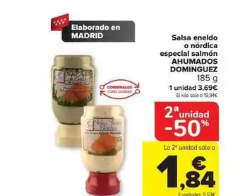 Carrefour Salsa eneldo o nórdica especial salmón ahumados dominguez oferta