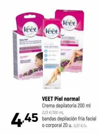 Coviran Veet piel normal crema depilatoria bandas depilación fria facial o corporal oferta