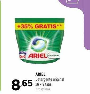 Coviran Ariel detergente original 26 + 9 tabs oferta